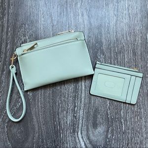 Double Zip Wristlet Pouch & Card holder